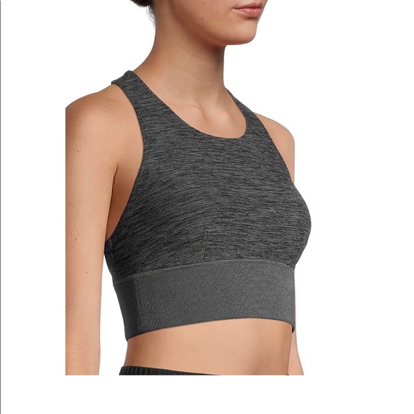 AVIA Womens Sports Bra Size Large 12-14 Gray Black Medium Support New - Picture 4 of 7